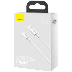 CABLU alimentare si date Baseus Superior, Fast Charging Data Cable pt. smartphone, USB la USB Type-C 66W, 2m, alb "CATYS-A02" (t