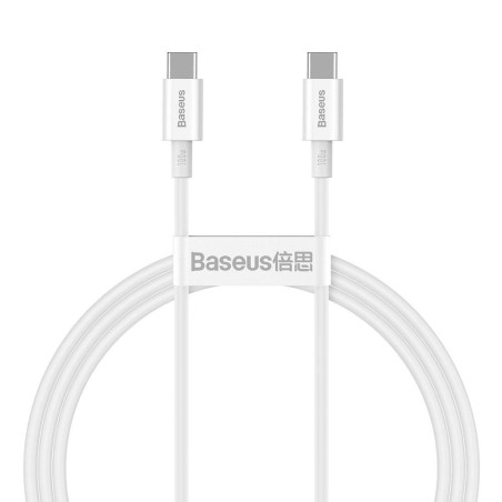 CABLU alimentare si date Baseus Superior, Fast Charging Data Cable pt. smartphone, USB Type-C la USB Type-C 100W, 1m, alb "CATYS