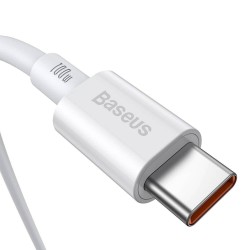CABLU alimentare si date Baseus Superior, Fast Charging Data Cable pt. smartphone, USB Type-C la USB Type-C 100W, 1m, alb "CATYS