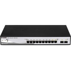 SWITCH PoE D-LINK Smart  8 porturi Gigabit (8 PoE) + 2 porturi SFP, IEEE 802.3af/at, carcasa metalica, "DGS-1210-10P" (timbru ve