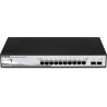 SWITCH PoE D-LINK Smart  8 porturi Gigabit (8 PoE) + 2 porturi SFP, IEEE 802.3af/at, carcasa metalica, "DGS-1210-10P" (timbru ve