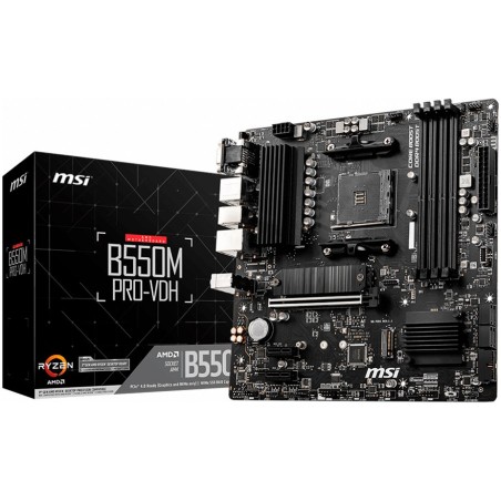 PLACA de BAZA MSI "B550M PRO-VDH", skt AM4, mATX, AMD B550, 4 x DDR4, max. 128 GB, 4 x SATA, 2 x M.2, 7.1, "B550M_PRO-VDH"