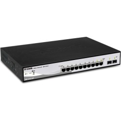 SWITCH PoE D-LINK Smart  8 porturi Gigabit (8 PoE) + 2 porturi SFP, IEEE 802.3af/at, carcasa metalica, "DGS-1210-10P" (timbru ve