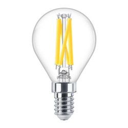BEC LED Philips, soclu E14, putere 3.4W, forma oval, lumina alb calda, alimentare 220 - 240 V, "000008719514324398" (timbru verd