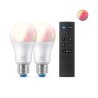 SET 2 becuri smart LED Philips, soclu E27, putere 8W, forma clasic, lumina multicolora, alimentare 220 - 240 V, "000008719514550