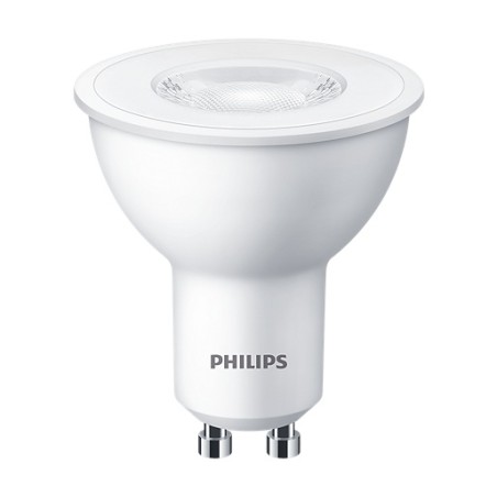 SET 6 becuri LED Philips, soclu GU10, putere 4.7W, forma plat, lumina alb calda, alimentare 220 - 240 V, "000008719514394032" (t