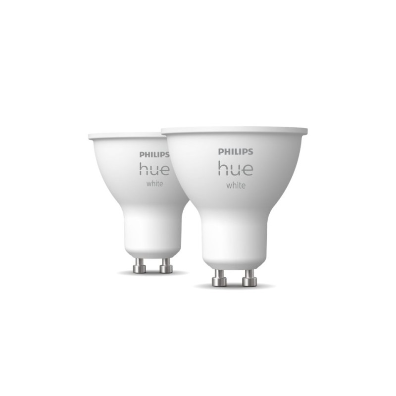SET 2 becuri smart LED Philips, soclu GU10, putere 5.2W, forma plat, lumina multicolora, alimentare 220 - 240 V, "00000871951434