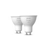 SET 2 becuri smart LED Philips, soclu GU10, putere 5.2W, forma plat, lumina multicolora, alimentare 220 - 240 V, "00000871951434