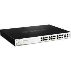 SWITCH PoE D-LINK Smart 24 porturi Gigabit (24 PoE) + 2 porturi combo SFP, IEEE 802.3af/at, carcasa metalica, rackabil, "DGS-110