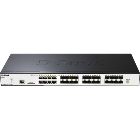 SWITCH D-LINK L2 cu management 16 porturi SFP + 8 porturi Combo SFP, carcasa metalica, rackabil, "DGS-3120-24SC"(timbru verde 2 