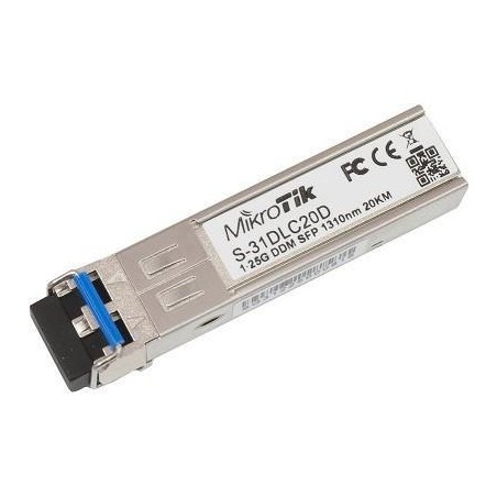 MODUL SFP MIKROTIK, Single Mode, conector LC, pana la 20KM distanta "S-31DLC20D"