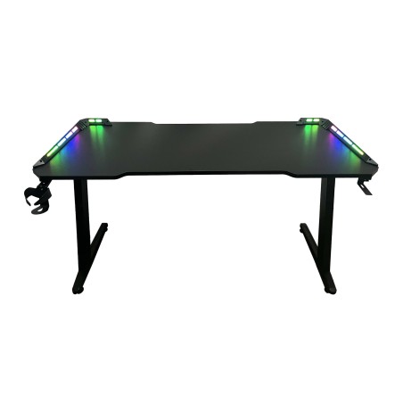 BIROU GAMING Spacer, dimensiuni 1400 x 600 x 18 mm, blat MDF invelit in fibra de carbon, suport casti, suport cana/pahar, picioa