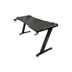BIROU GAMING Spacer, dimensiuni 1400 x 600 x 18 mm, blat MDF invelit in fibra de carbon, suport casti, suport cana/pahar, picioa