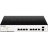 SWITCH PoE D-LINK Smart  8 porturi Gigabit (8 PoE) + 2 porturi SFP, IEEE 802.3af/at, carcasa metalica, rackabil "DGS-1100-10MP"(