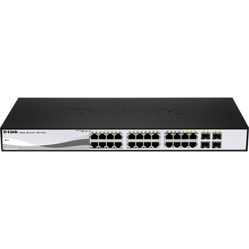 SWITCH PoE D-LINK Smart 24 porturi Gigabit (24 PoE) +  4 porturi combo SFP, IEEE 802.3af/at, carcasa metalica, rackabil, "DGS-12