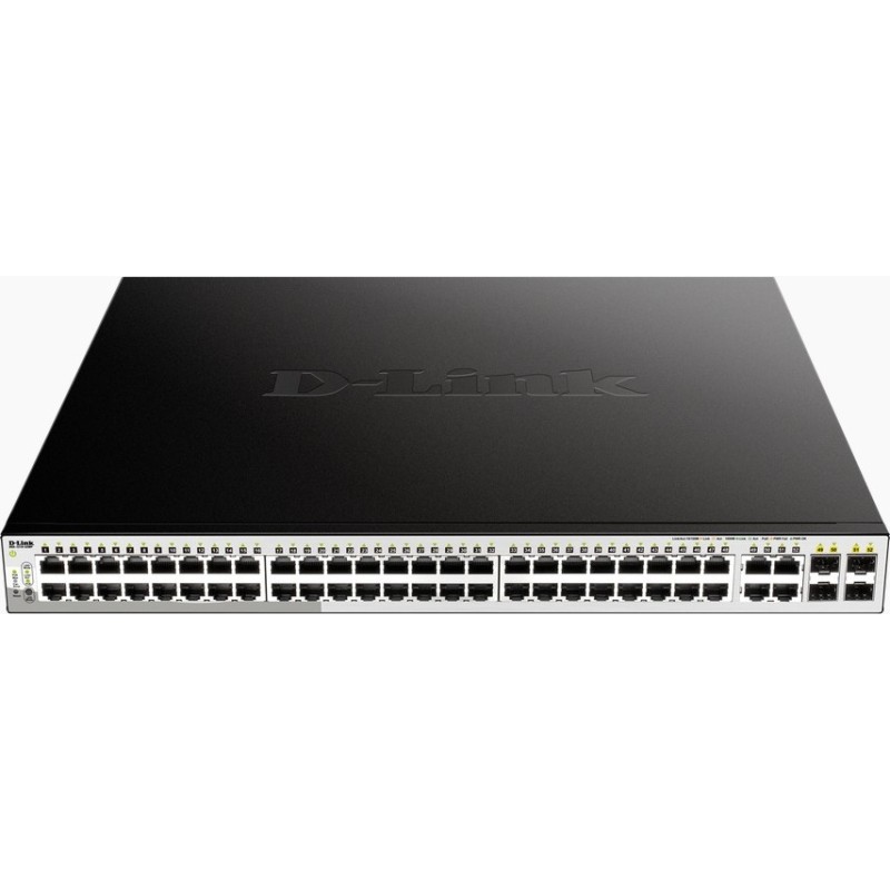 SWITCH PoE D-LINK Smart 48 porturi Gigabit (48 PoE) + 4 porturi combo SFP, IEEE 802.3af/at, carcasa metalica, "DGS-1210-52MP"(ti