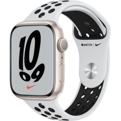 SMARTWATCH Apple Watch Nike S7 GPS, 45mm Starlight Aluminium Case with Pure Platinum/Black Nike Sport Band "mkna3wb/a"  (timbru 