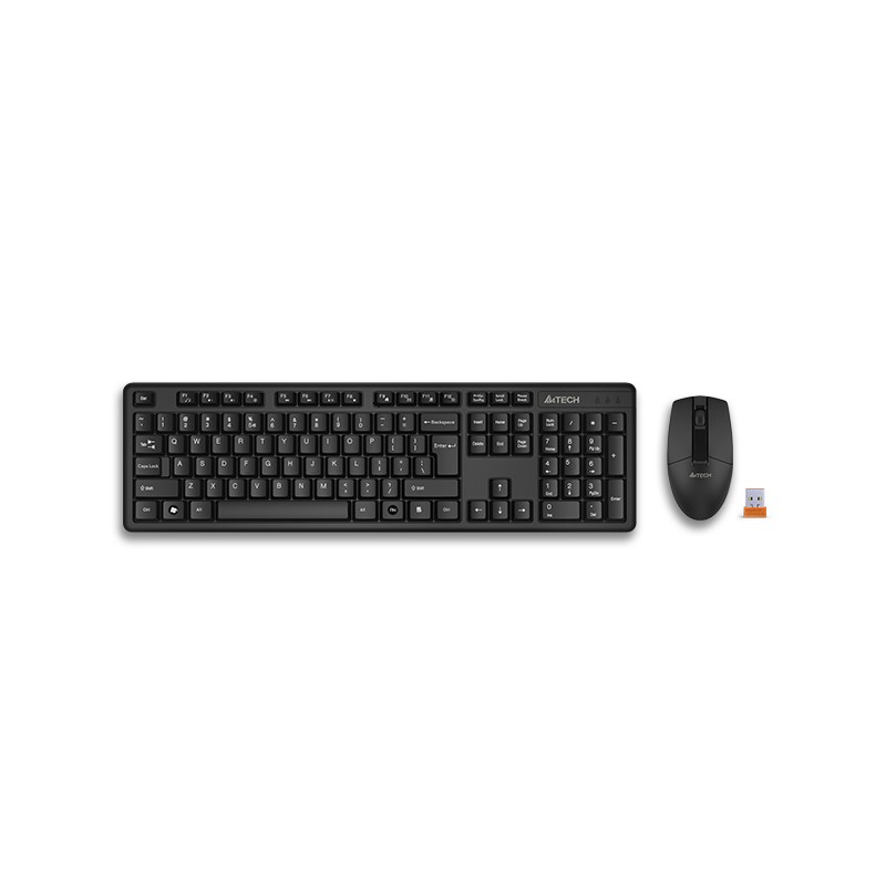 Kit TASTATURA si Mouse A4TECH, "GK-3+G3-330N", wireless, 104 taste format standard, mouse 1000dpi, 3/1 butoane, negru, "3330N" (