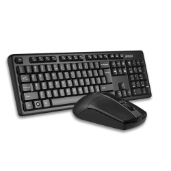 Kit TASTATURA si Mouse A4TECH, "GK-3+G3-330N", wireless, 104 taste format standard, mouse 1000dpi, 3/1 butoane, negru, "3330N" (