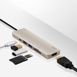 DOCKING Station ATEN universal, conectare PC USB Type C, USB 3.1 x 2, USB Type C x 1, card reader SD/microSD x 1, HDMI x 1, NB 6