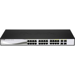 SWITCH PoE D-LINK Smart 24 porturi Gigabit (24 PoE) +  4 porturi combo SFP, IEEE 802.3af/at, carcasa metalica, rackabil, "DGS-12