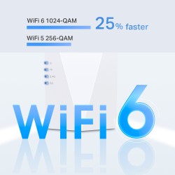 RANGE EXTENDER TP-LINK wireless  AX1800, 1800Mbps, 1 port Gigabit,  2 antene interne, 2.4 / 5Ghz dual band, Wi-Fi 6, "RE600X" (t