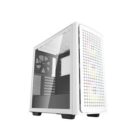 CARCASA DEEPCOOL, Middle Tower, E-ATX, "CK560 WH", fara sursa, sticla securizata, 3 x 120mm RGB fan, 1 x 140mm black fan , USB 3