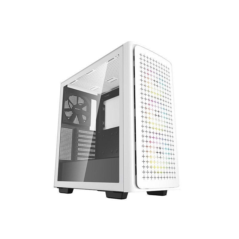 CARCASA DEEPCOOL, Middle Tower, E-ATX, "CK560 WH", fara sursa, sticla securizata, 3 x 120mm RGB fan, 1 x 140mm black fan , USB 3