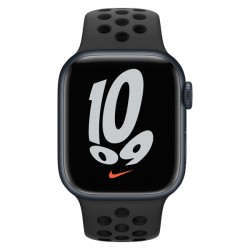 SMARTWATCH Apple Watch Nike S7 GPS, 45mm Midnight Aluminium Case with Anthracite/Black Nike Sport Band "mknc3wb/a"  (timbru verd