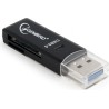CARD READER extern GEMBIRD, interfata USB 3.0, citeste/scrie: SD, micro SD; plastic, black "UHB-CR3-01" (timbru verde 0.18 lei)
