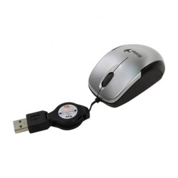 MOUSE Genius, "Micro Traveler V2", PC sau NB, cu fir, USB, optic, 1200 dpi, butoane/scroll 3/1, , gri, "31010125102" (timbru ver