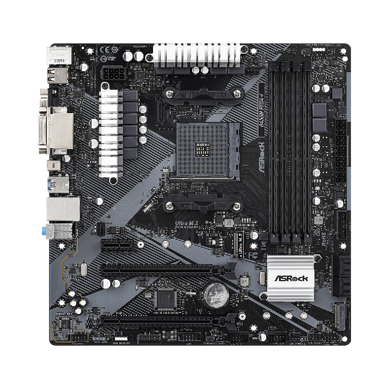 PLACA de BAZA Asrock "B450M PRO4-F R2.0", skt AM4, mATX, AMD B450, 4 x DDR4, max. 64 GB, 4 x SATA, 2 x M.2, 7.1, "B450M PRO4-F R