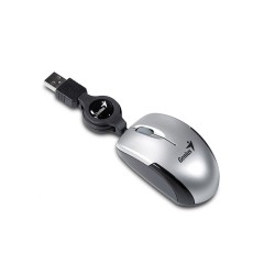 MOUSE Genius, "Micro Traveler V2", PC sau NB, cu fir, USB, optic, 1200 dpi, butoane/scroll 3/1, , gri, "31010125102" (timbru ver