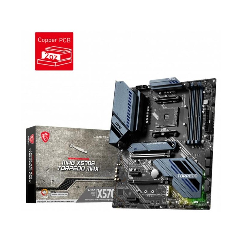 PLACA de BAZA MSI "MAG_X570S_TORPEDO_MAX", skt AM4, ATX, AMD X570s, 4 x DDR4, max. 128 GB, 6 x SATA, 2 x M.2, 7.1, "MAG_X570S_TO