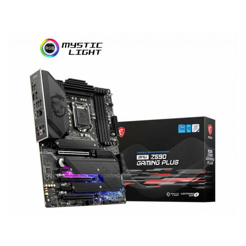 PLACA de BAZA MSI "MPG_Z590_GAMING_PLUS", skt LGA 1200, ATX, Intel Z590, 4 x DDR4, max. 128 GB, 6 x SATA, 3 x M.2, 7.1, "MPG_Z59