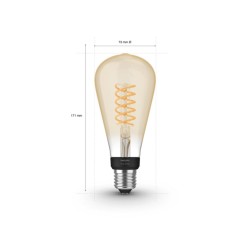 BEC smart LED Philips, soclu E27, putere 7W, forma oval, lumina alb calda, alimentare 220 - 240 V, "000008719514279179" (timbru 
