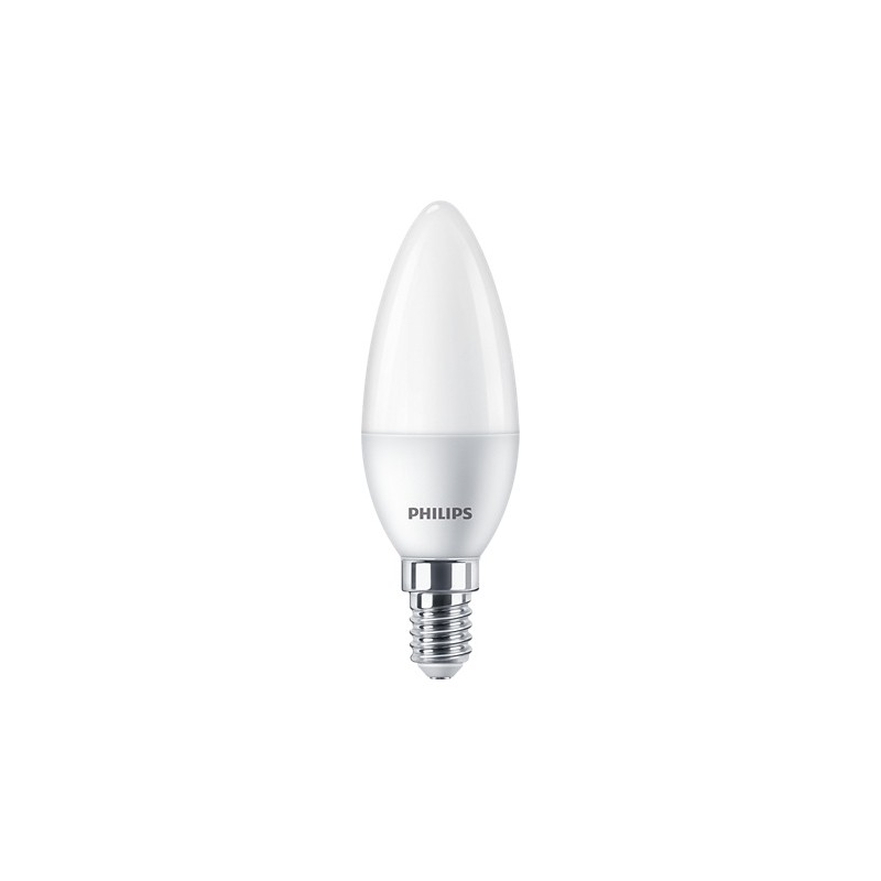 BEC LED Philips, soclu E14, putere 5W, forma lumanare, lumina alb calda, alimentare 220 - 240 V, "000008719514313446" (timbru ve