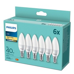 BEC LED Philips, soclu E14, putere 5W, forma lumanare, lumina alb calda, alimentare 220 - 240 V, "000008719514313446" (timbru ve