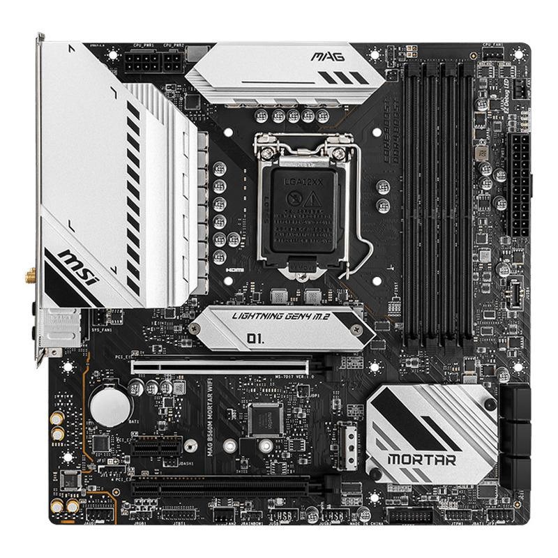 PLACA de BAZA MSI "B560M MORTAR WIFI", skt LGA 1200, ATX, Intel B560, 4 x DDR4, max. 128 GB, 6 x SATA, 2 x M.2, 7.1, "B560M MORT