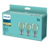 SET 3 becuri LED Philips, soclu E27, putere 7W, forma clasic, lumina alb calda, alimentare 220 - 240 V, "000008718699777777" (ti