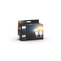 SET 2 becuri smart LED Philips, soclu E27, putere 6 W, forma oval, lumina alb calda, alb rece, alimentare 220 - 240 V, "00000871