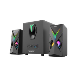 BOXE SPACER Gaming 2.1, RMS: 14W (2 x 3W + 8W), bluetooth, telecomanda wireless, control volum, bass, subwoofer lemn MDF, 220V a