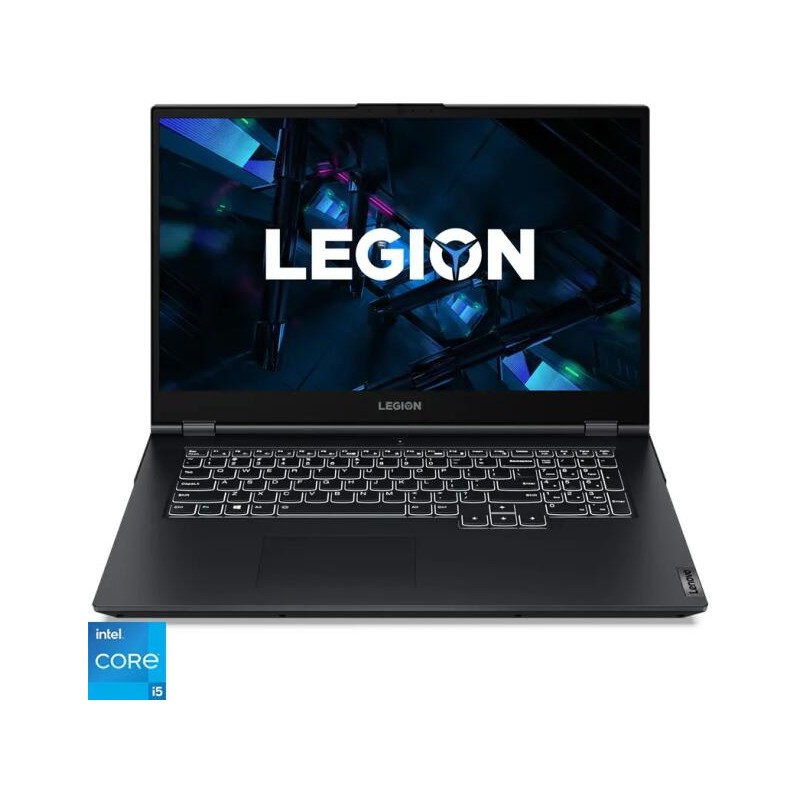 NOTEBOOK Lenovo, "Legion 5" 17.3 inch, i5-11400H, 8 GB DDR4, SSD 256 GB, HDD 1 TB, nVidia GeForce RTX 3050, Free DOS, "82JN000ER