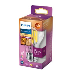 BEC LED Philips, soclu E27, putere 10.5W, forma clasic, lumina alb calda, alimentare 220 - 240 V, "000008719514324077" (timbru v