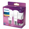 SET 2 becuri LED Philips, soclu E27, putere 11W, forma clasic, lumina alb calda, alimentare 220 - 240 V, "000008718699770204" (t