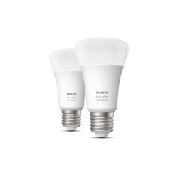 SET 2 becuri smart LED Philips, soclu E27, putere 9 W, forma oval, lumina multicolora, alimentare 220 - 240 V, "0000087195143283