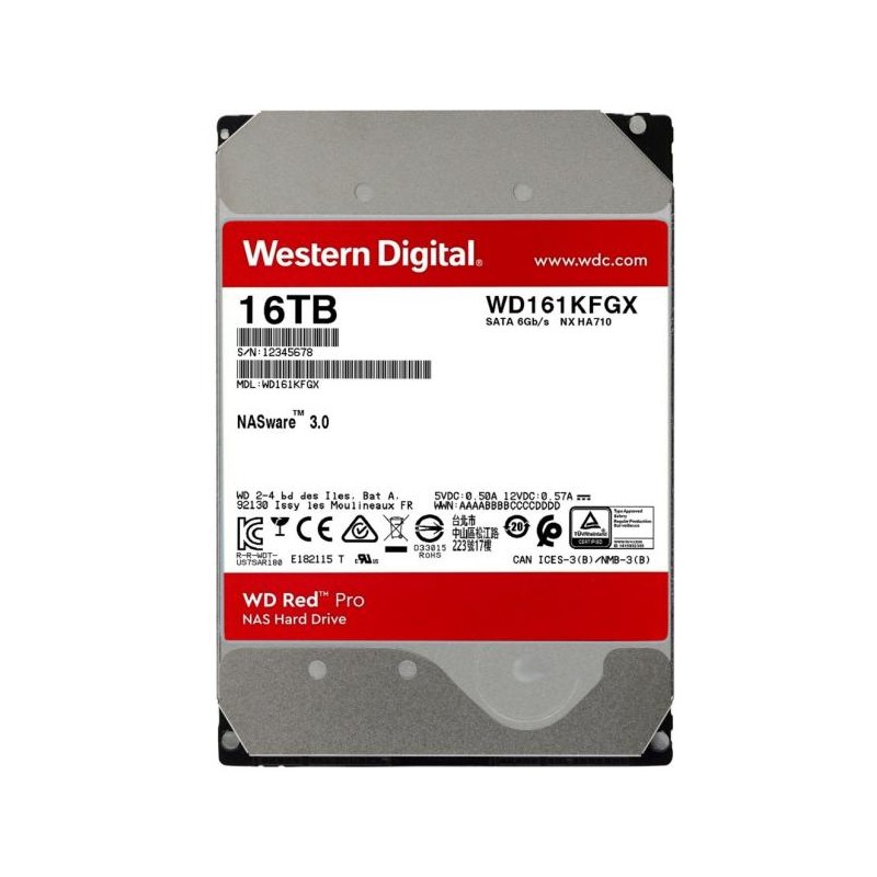 HDD WD 16TB, Red Pro, 7.200 rpm, buffer 512 MB, pt NAS, "WD161KFGX"