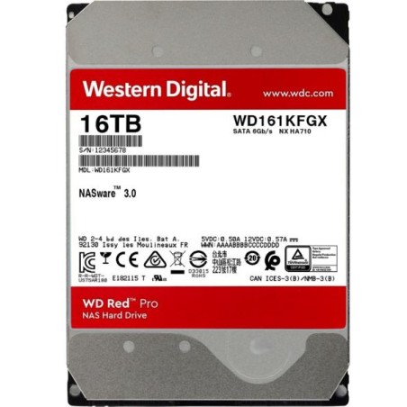 HDD WD 16TB, Red Pro, 7.200 rpm, buffer 512 MB, pt NAS, "WD161KFGX"