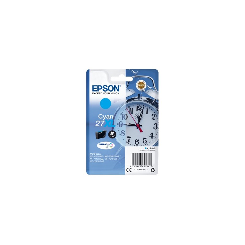 Cartus Cerneala Original Epson Cyan, T27124012, pentru WorkForce WF-7110|WF-7610,  incl.TV 0.11 RON, "C13T27124012"(RAPO)