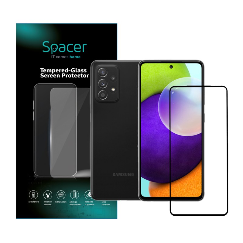FOLIE STICLA  Spacer pentru Samsung Galaxy A52S, grosime 0.3mm, acoperire totala ecran, strat special anti-ulei si anti-amprenta